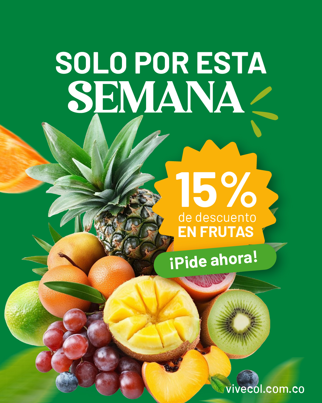 Frutas frescas y con los mejores precios. 💯
Solo por esta semana, recibe un 15% de descuento en todas las frutas de tu mercado. 🍎
📲 Haz tu pedido al +57 312 357 3010 
#frutasyverdudas #domicilios #frutasadomicilio #domiciliosbogota #verdurasadomicilio #fruver #mercadosadomicilio #frutasadomicilio Frutas frescas y con los mejores precios. 💯
Solo por esta semana, recibe un 15% de descuento en todas las frutas de tu mercado. 🍎
📲 Haz tu pedido al +57 312 357 3010 
#frutasyverdudas #domicilios #frutasadomicilio #domiciliosbogota #verdurasadomicilio #fruver #mercadosadomicilio #frutasadomicilio