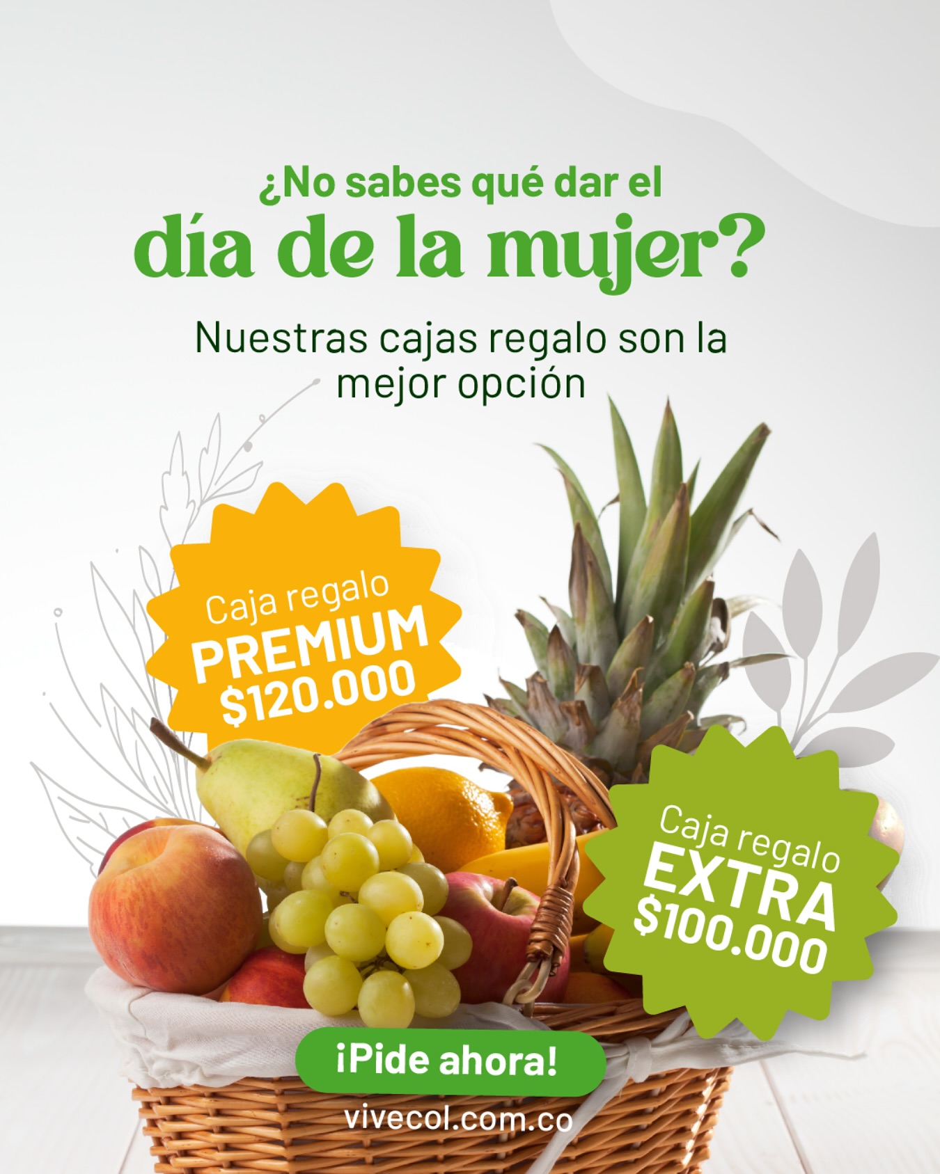 Este mes de la mujer, regala salud y frescura. ✨🍇
Nuestras cajas regalo tienen todo para consentir con amor.
Caja Regalo Extra: $100.000 
Caja Regalo Premium: $120.000
¡Pide la tuya ahora! 
📲 +57 312 357 3010
#frutasyverduras #domicilios #verdurasadomicilio #frutasadomicilio #domiciliosenbogota #fruver #mesdelamujer #regalos #diadelamujer #opcionesderegalo Este mes de la mujer, regala salud y frescura. ✨🍇
Nuestras cajas regalo tienen todo para consentir con amor.
Caja Regalo Extra: $100.000 
Caja Regalo Premium: $120.000
¡Pide la tuya ahora! 
📲 +57 312 357 3010
#frutasyverduras #domicilios #verdurasadomicilio #frutasadomicilio #domiciliosenbogota #fruver #mesdelamujer #regalos #diadelamujer #opcionesderegalo