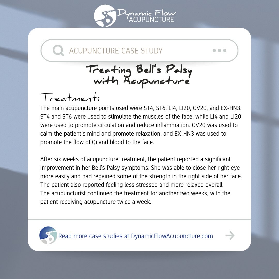 A diagnosis can often come with more stress and questions than answers, especially with the sudden onset of something like Bell’s Palsy. Join the list of Dynamic Flow Acupuncture patients who have found relief through acupuncture.