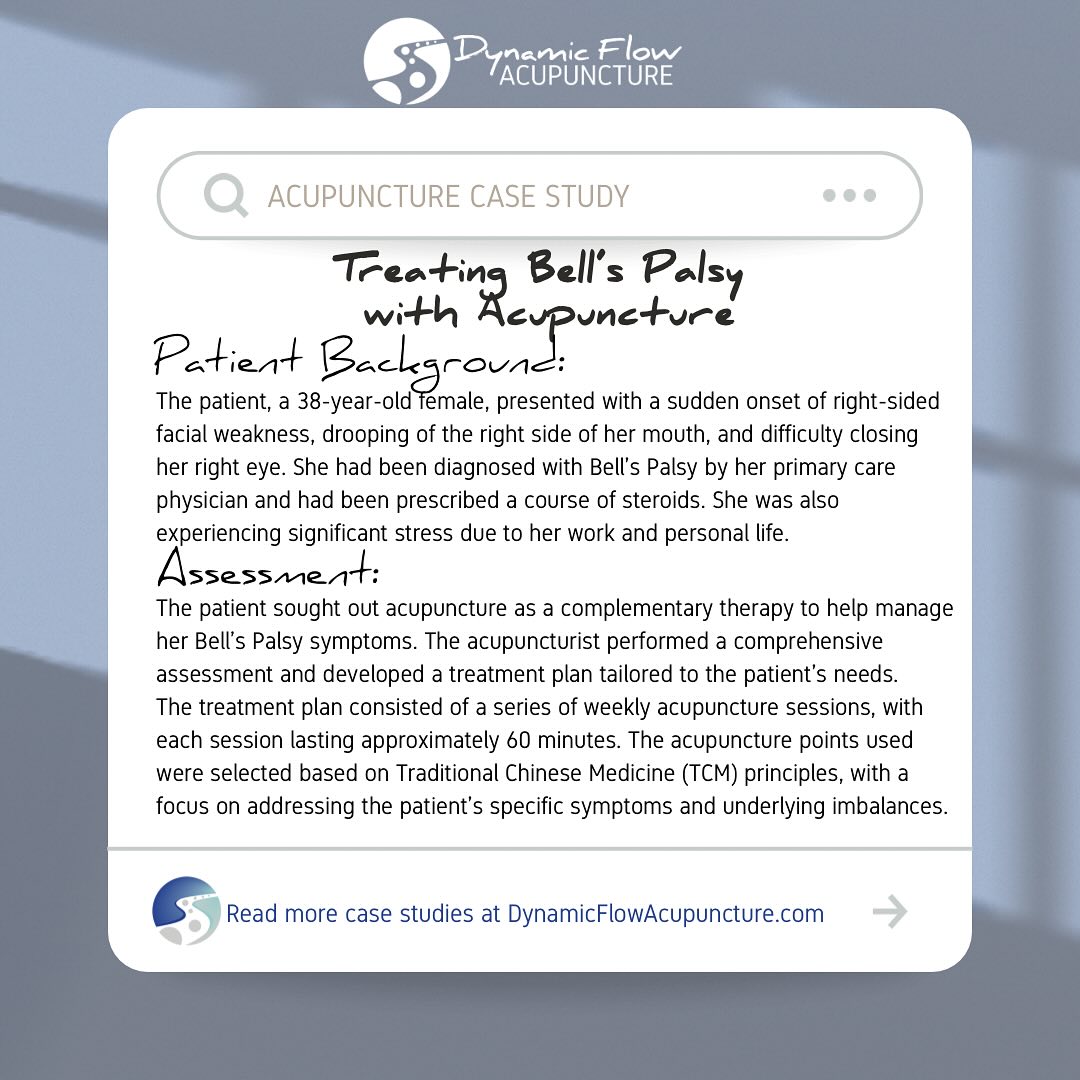 A diagnosis can often come with more stress and questions than answers, especially with the sudden onset of something like Bell’s Palsy. Join the list of Dynamic Flow Acupuncture patients who have found relief through acupuncture.