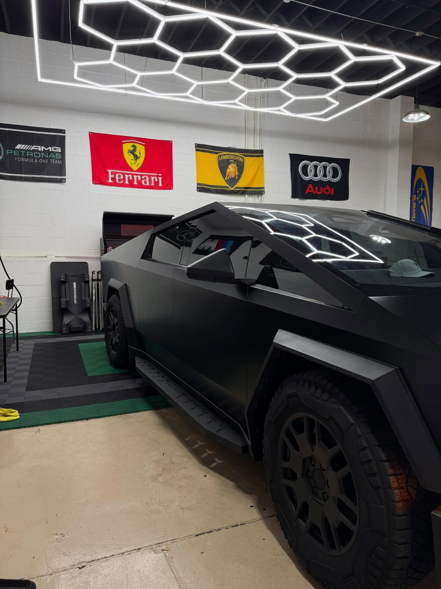 CyberTruck transformation complete⚡️We wrapped this beast in Evolv Satin Black PPF, giving it a stealthy, modern look while also maximizing protection.Take make maintenance effortless, we appplied a 3 year ceramic coating as well✨If you’re ready to change the look of your ride, and protect your investment, color change PPF is the way to go. Stop by the shop to check out our full range of colors. We have something for everyone 🤝#cybertruck #tesla #ppf #colorchangeppf #ceramiccoating #wrapshop #vehicleprotection #satinblack #evolv #apa