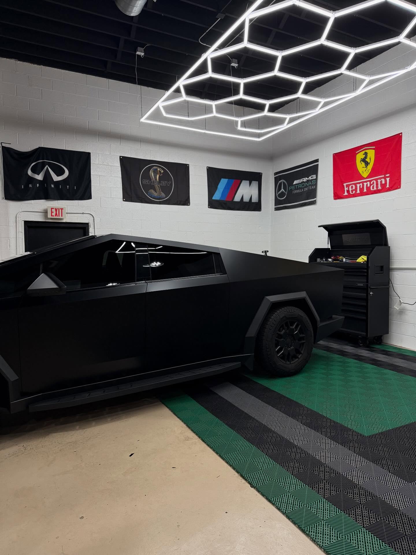 CyberTruck transformation complete⚡️We wrapped this beast in Evolv Satin Black PPF, giving it a stealthy, modern look while also maximizing protection.Take make maintenance effortless, we appplied a 3 year ceramic coating as well✨If you’re ready to change the look of your ride, and protect your investment, color change PPF is the way to go. Stop by the shop to check out our full range of colors. We have something for everyone 🤝#cybertruck #tesla #ppf #colorchangeppf #ceramiccoating #wrapshop #vehicleprotection #satinblack #evolv #apa