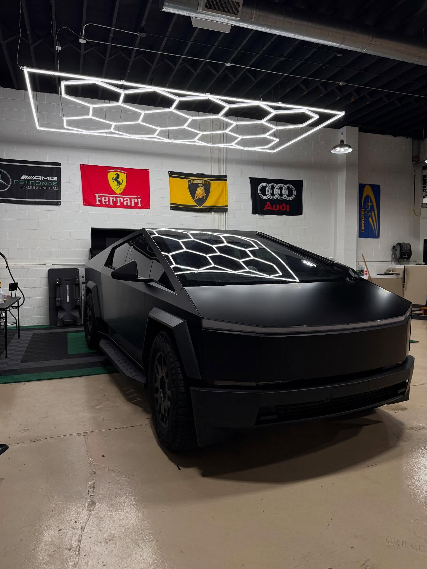 CyberTruck transformation complete⚡️We wrapped this beast in Evolv Satin Black PPF, giving it a stealthy, modern look while also maximizing protection.Take make maintenance effortless, we appplied a 3 year ceramic coating as well✨If you’re ready to change the look of your ride, and protect your investment, color change PPF is the way to go. Stop by the shop to check out our full range of colors. We have something for everyone 🤝#cybertruck #tesla #ppf #colorchangeppf #ceramiccoating #wrapshop #vehicleprotection #satinblack #evolv #apa