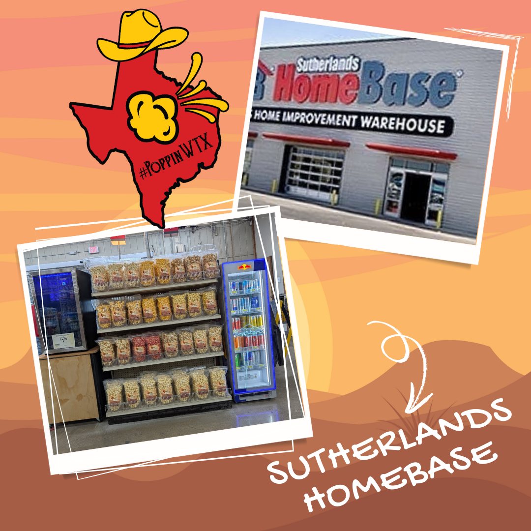 We’re kickin’ off the New Year with a bang, y’all, and we’ve got big news to holler about. You can now find Poppin’ West Texas sittin’ pretty on the shelves at Sutherlands Homebase!
That means more kettle corn, more snackin’, and fewer excuses not to grab a bag. Go check it out and tell ’em we sent ya.