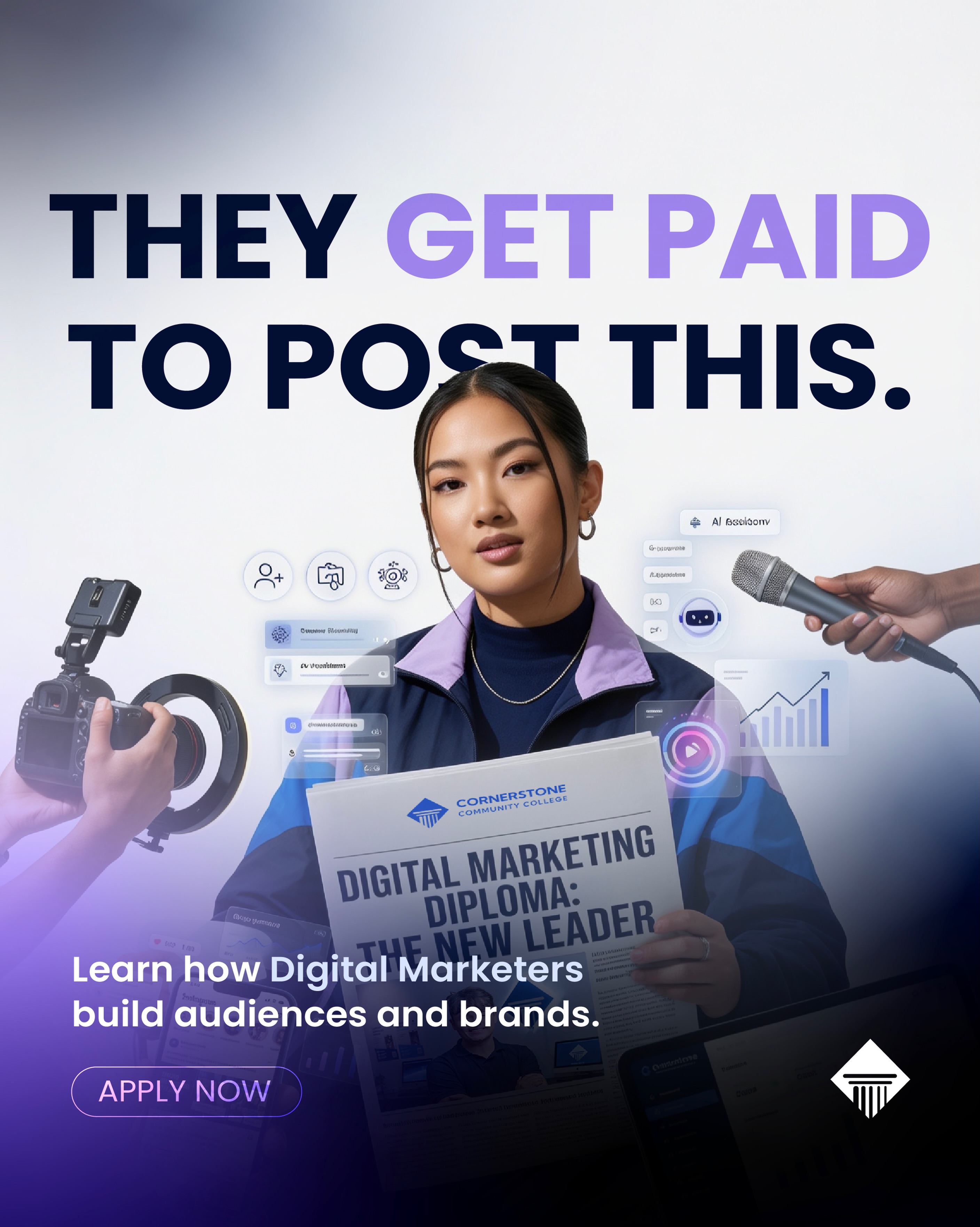Instagram post: POV: Your screen time just became a career.
Learn how to create content, grow brands, run ads, and turn trends into results with the Digital Marketing Diploma at Cornerstone.
No gatekeeping. Just real skills, real projects, and real opportunities.
Ready to get paid for knowing what’s trending?
Apply now at bc.ciccc.ca
#digitalmarketing #studyinvancouver #cornerstonecollege #cicccvancouver #studydigitalmarketing