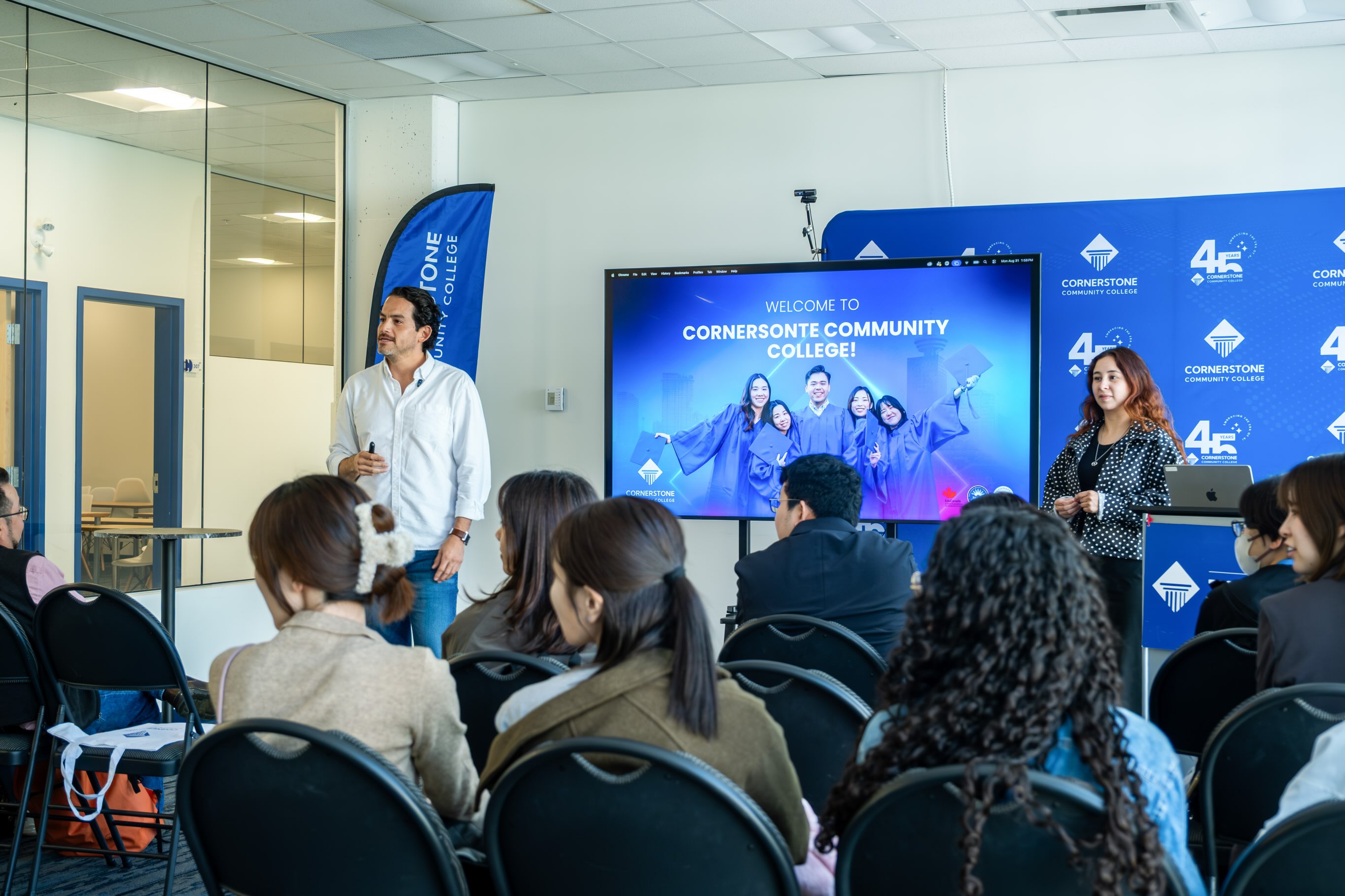 Instagram post: New chapter. New connections. New beginnings. 💙
A warm welcome to our newest students at Cornerstone Community College. 🎓
As you begin this exciting journey, we look forward to supporting you as you build new skills, connect with a diverse community, and work toward your academic and career goals.
Here’s to a successful and rewarding experience at Cornerstone. Welcome to the community. 🇨🇦
#cornerstonecollege #studentorientation #welcometocornerstone #vancouverstudents #studyincanada